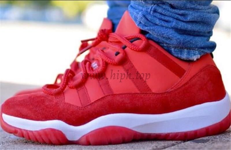 Authentic Air Jordan 11 Low Red Suede