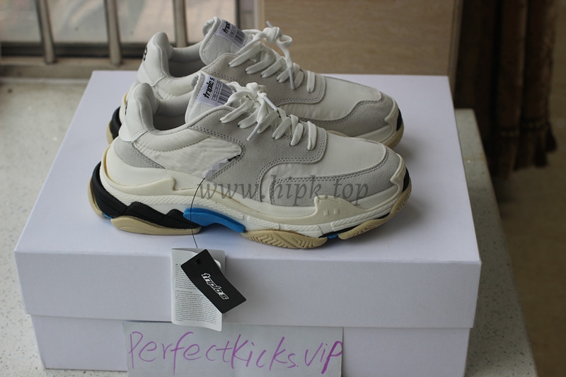 God Paris Triple S Trainers White Blue Black BB