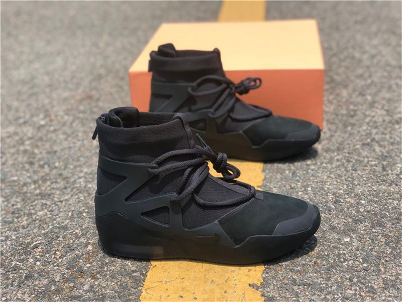 PK God Nike Air Fear of God 1 Triple Black retail materials ready to ship