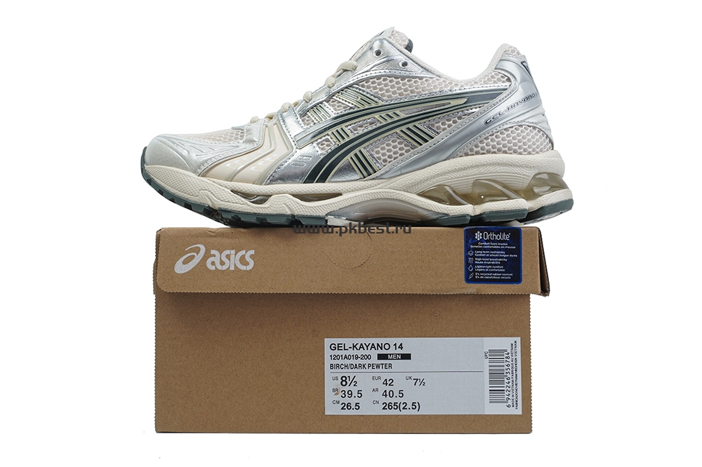 PK GOD GEL-Kayano 14 “Birch/Dark Pewter” sneakers RETAIL MATERIALS READY TO SHIP