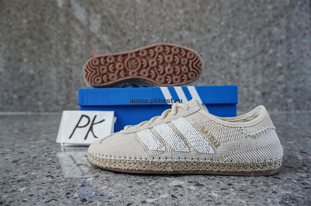 pk god clot x Ad*s originals gazelle “halo ivory”cream-coloured retail materials ready to ship