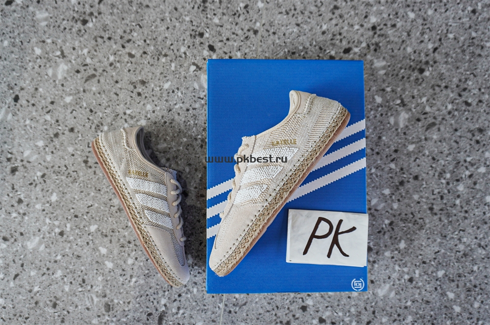 pk god clot x Ad*s originals gazelle “halo ivory”cream-coloured retail materials ready to ship