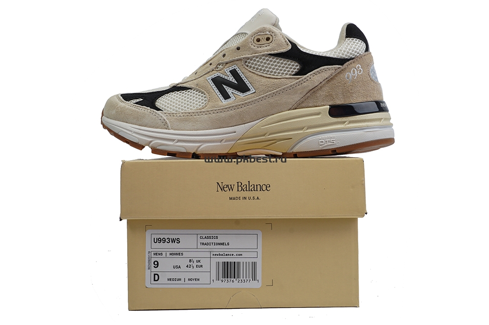 PK GOD New Balance 993 MiUSA Teddy Santis Sea Salt Black RETAIL MATERIALS READY TO SHIP