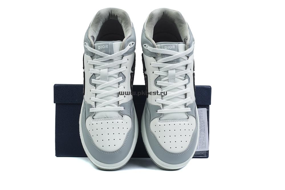 pk god D*or b57 mid-top sneaker  gray and white retail materials ready to ship