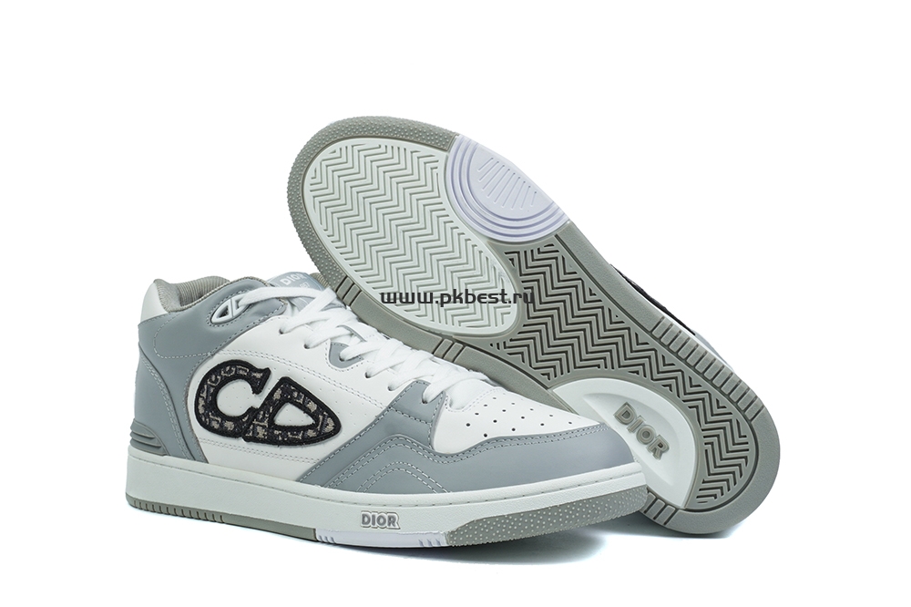 pk god D*or b57 mid-top sneaker  gray and white retail materials ready to ship