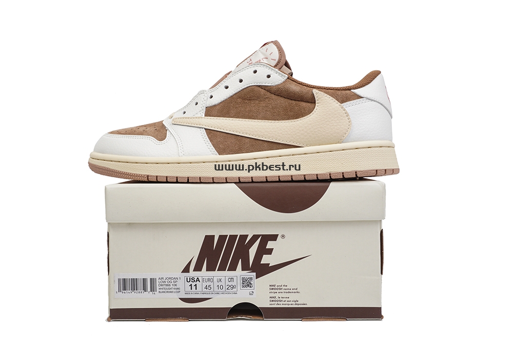 PK GOD Travis Scott x Jordan Air Jordan 1 Low OG Brown powder RETAIL MATERIALS READY TO SHIP