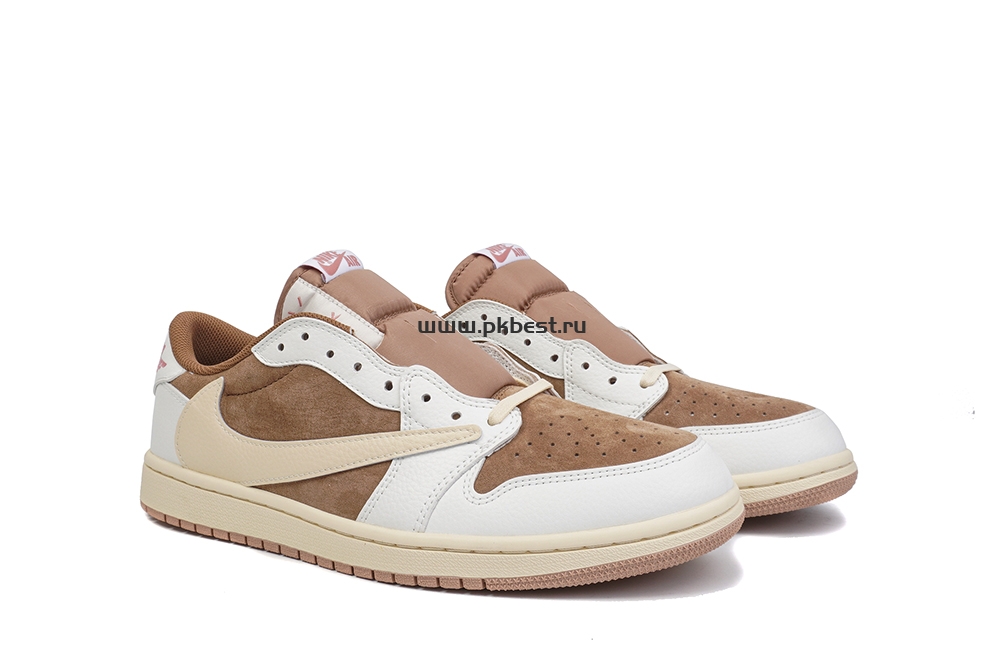 PK GOD Travis Scott x Jordan Air Jordan 1 Low OG Brown powder RETAIL MATERIALS READY TO SHIP