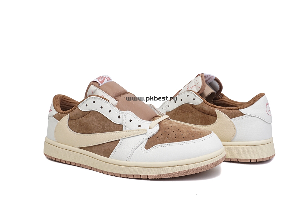 PK GOD Travis Scott x Jordan Air Jordan 1 Low OG Brown powder RETAIL MATERIALS READY TO SHIP