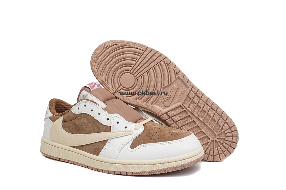 PK GOD Travis Scott x Jordan Air Jordan 1 Low OG Brown powder RETAIL MATERIALS READY TO SHIP