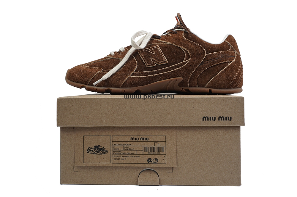 PK GOD New Balance x MIU MIU NB 530 SL Dark brown RETAIL MATERIALS READY TO SHIP