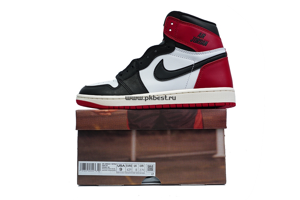 PK5.0 Jordan Air Jordan 1 “Black Toe Reimagined” White black red RETAIL MATERIALS READY TO SHIP