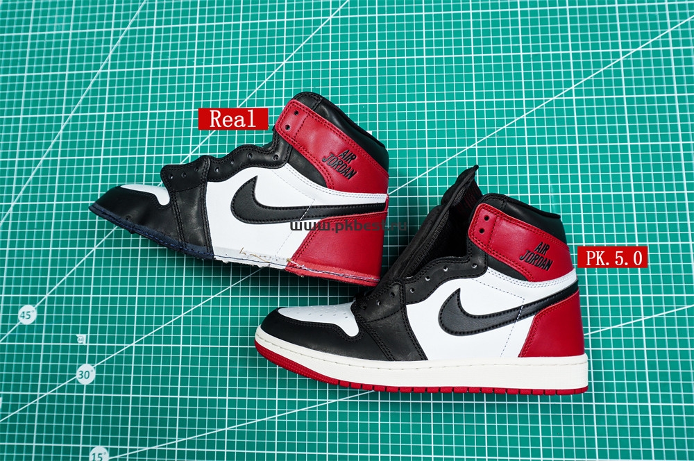 PK5.0 Jordan Air Jordan 1 “Black Toe Reimagined” White black red RETAIL MATERIALS READY TO SHIP