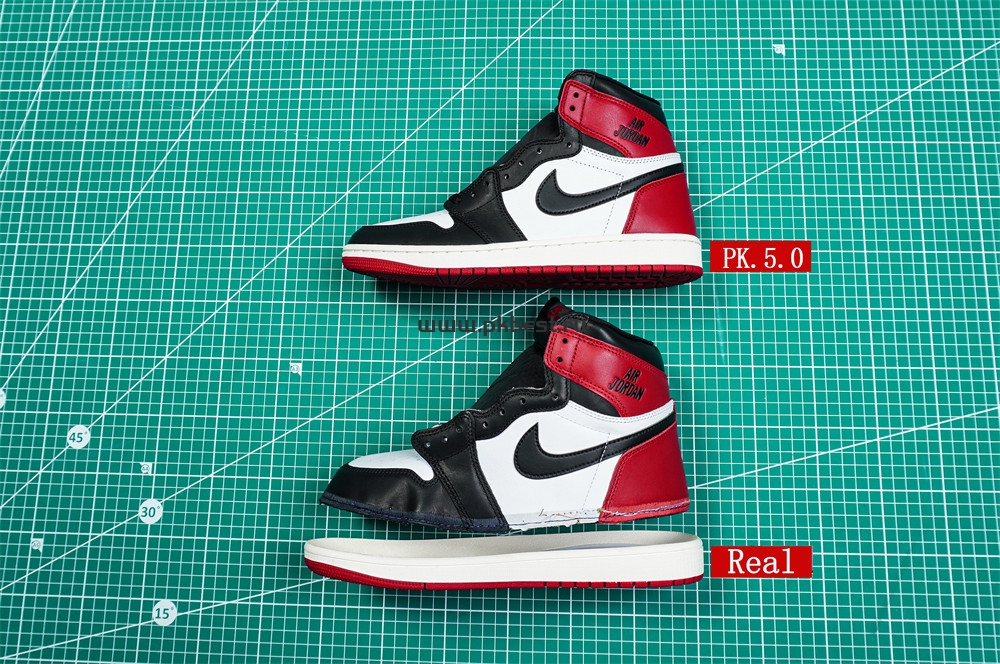 PK5.0 Jordan Air Jordan 1 “Black Toe Reimagined” White black red RETAIL MATERIALS READY TO SHIP