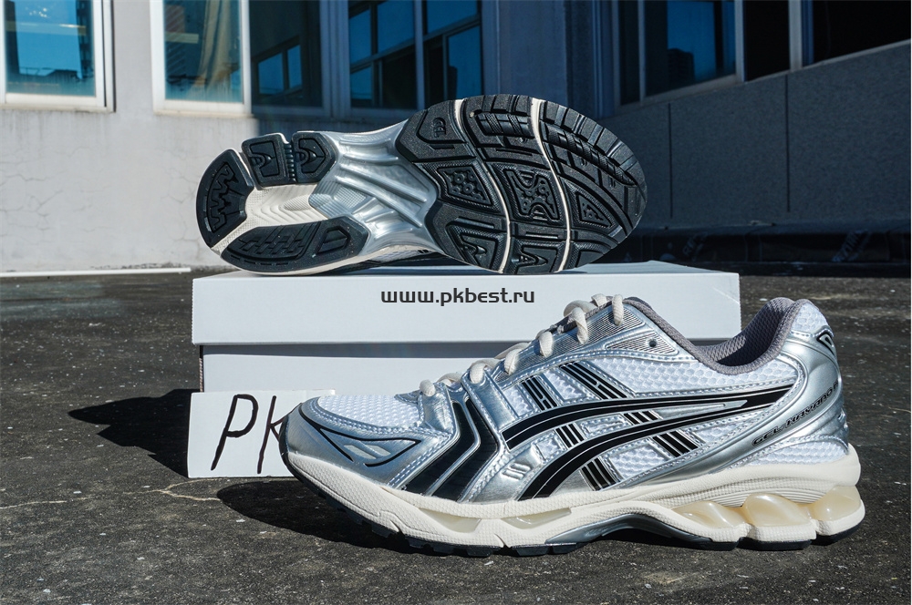 pk god As*ic*s jjjjound x gel kayano 14 ‘silver black’ retail materials ready to ship