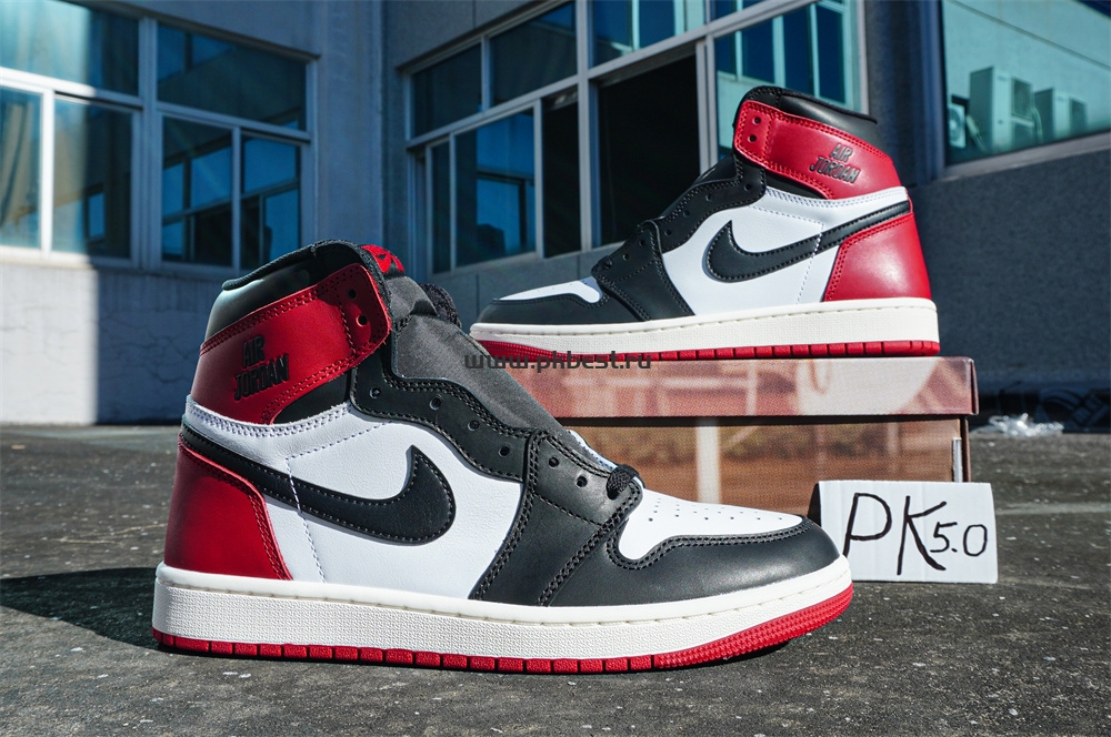 PK5.0 Jordan Air Jordan 1 “Black Toe Reimagined” White black red RETAIL MATERIALS READY TO SHIP