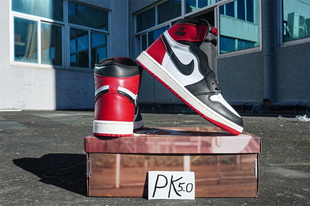 PK5.0 Jordan Air Jordan 1 “Black Toe Reimagined” White black red RETAIL MATERIALS READY TO SHIP