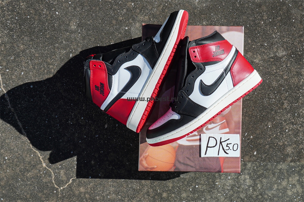 PK5.0 Jordan Air Jordan 1 “Black Toe Reimagined” White black red RETAIL MATERIALS READY TO SHIP