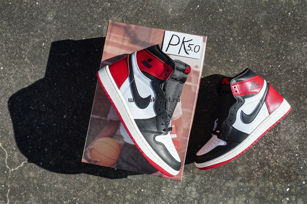 PK5.0 Jordan Air Jordan 1 “Black Toe Reimagined” White black red RETAIL MATERIALS READY TO SHIP