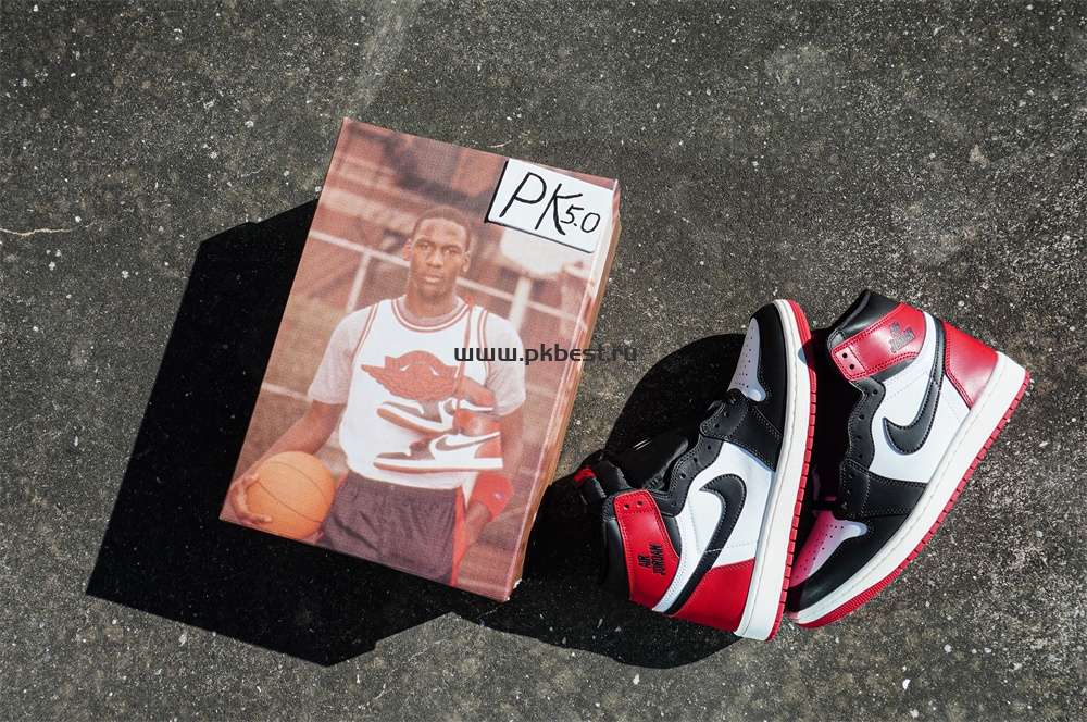 PK5.0 Jordan Air Jordan 1 “Black Toe Reimagined” White black red RETAIL MATERIALS READY TO SHIP