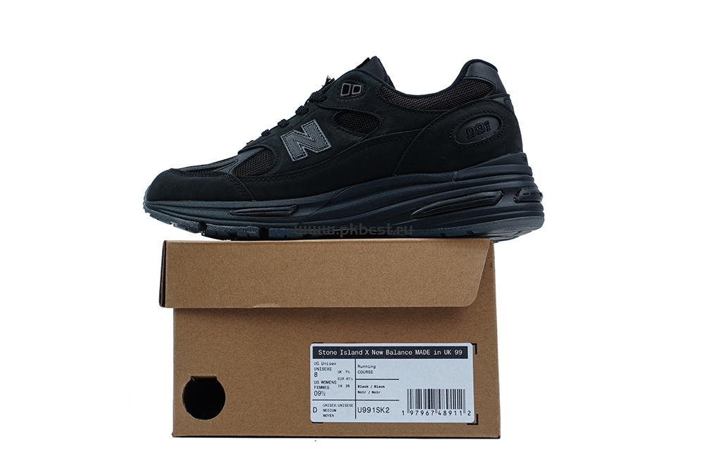 PK GOD STONE ISLAND x  New Balance NB 991 v2 black RETAIL MATERIALS READY TO SHIP