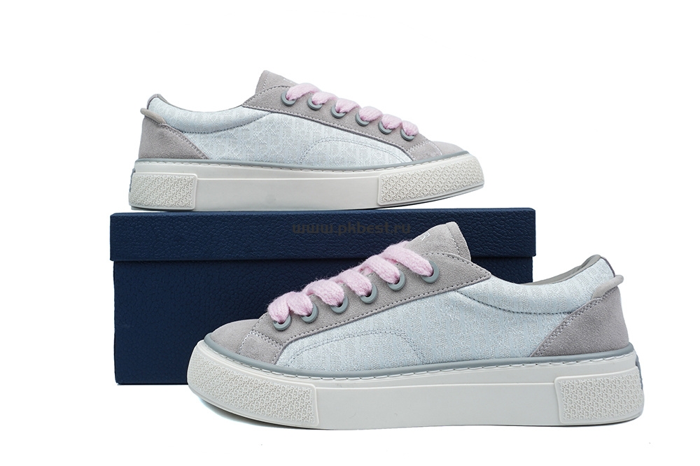 pk god D*or b33 tennis  do  embroidered  canv gray & pink retail materials ready to ship