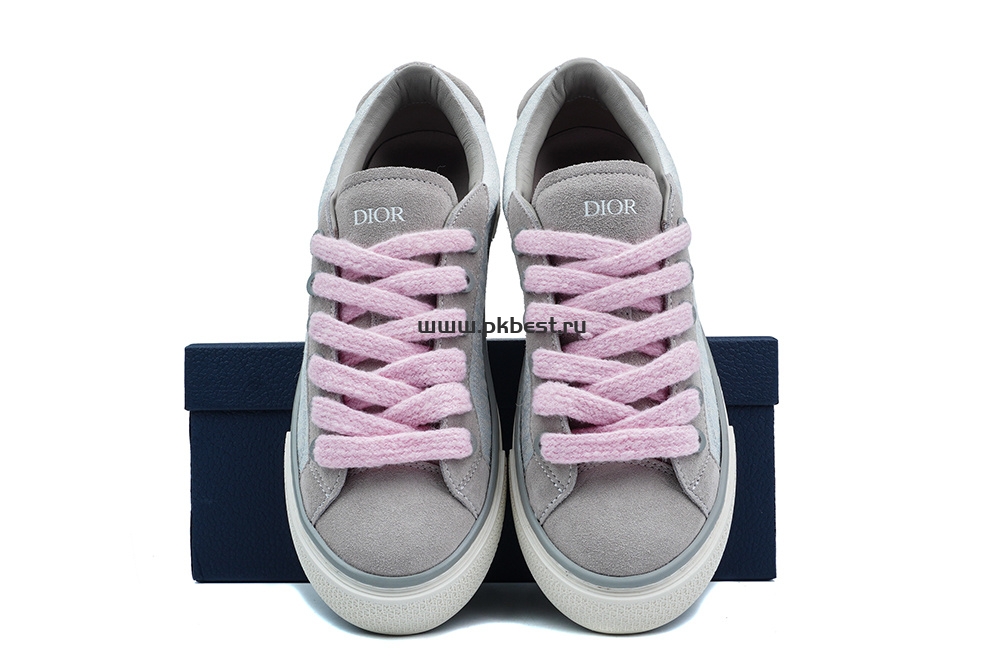 pk god D*or b33 tennis  do  embroidered  canv gray & pink retail materials ready to ship