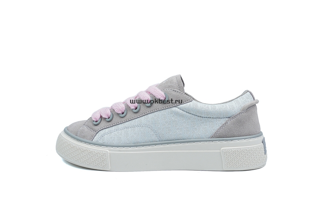 pk god D*or b33 tennis  do  embroidered  canv gray & pink retail materials ready to ship