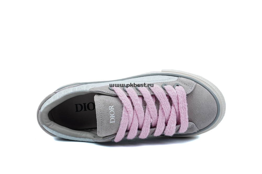 pk god D*or b33 tennis  do  embroidered  canv gray & pink retail materials ready to ship