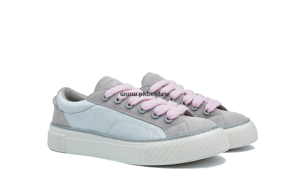 pk god D*or b33 tennis  do  embroidered  canv gray & pink retail materials ready to ship