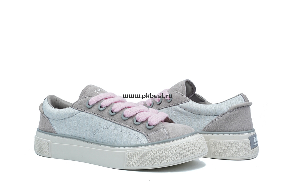 pk god D*or b33 tennis  do  embroidered  canv gray & pink retail materials ready to ship