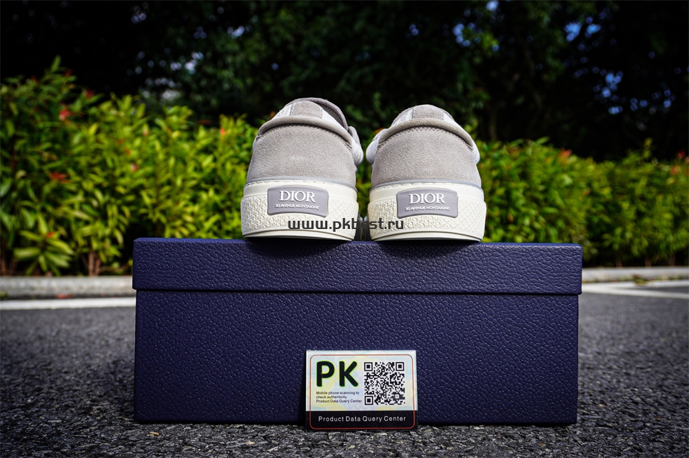 pk god D*or b33 tennis  do  embroidered  canv gray & pink retail materials ready to ship