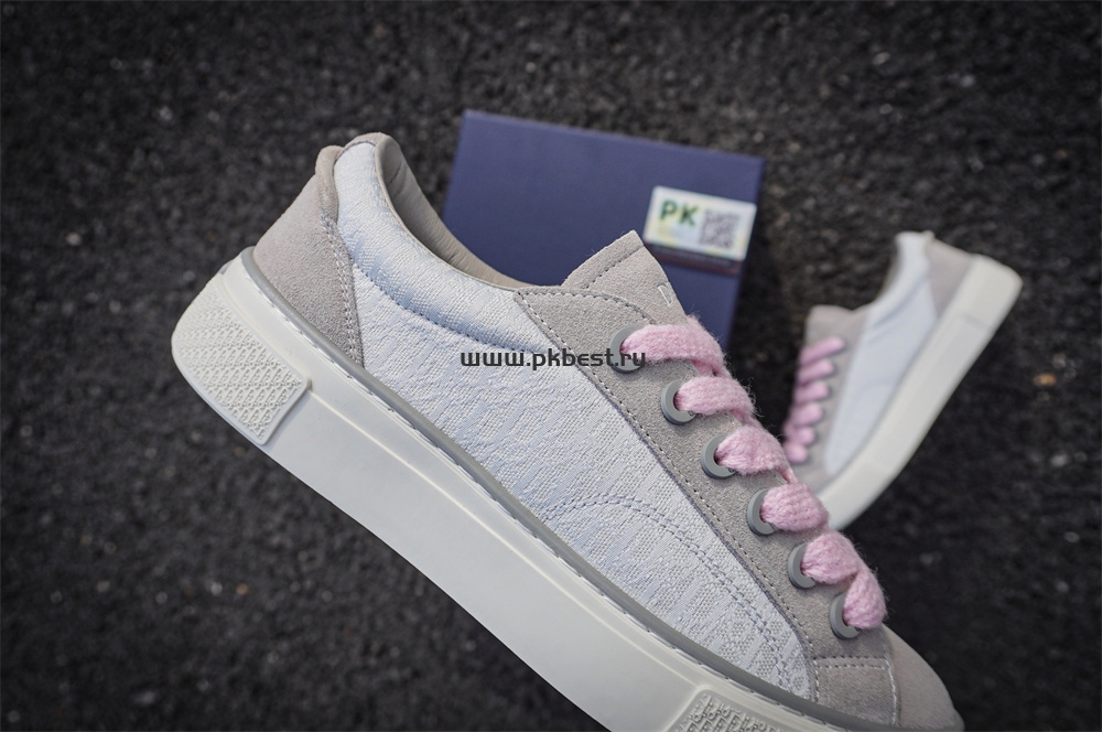 pk god D*or b33 tennis  do  embroidered  canv gray & pink retail materials ready to ship