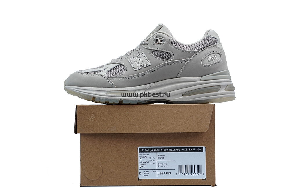 PK GOD STONE ISLAND x  New Balance NB 991 V2 gray RETAIL MATERIALS READY TO SHIP